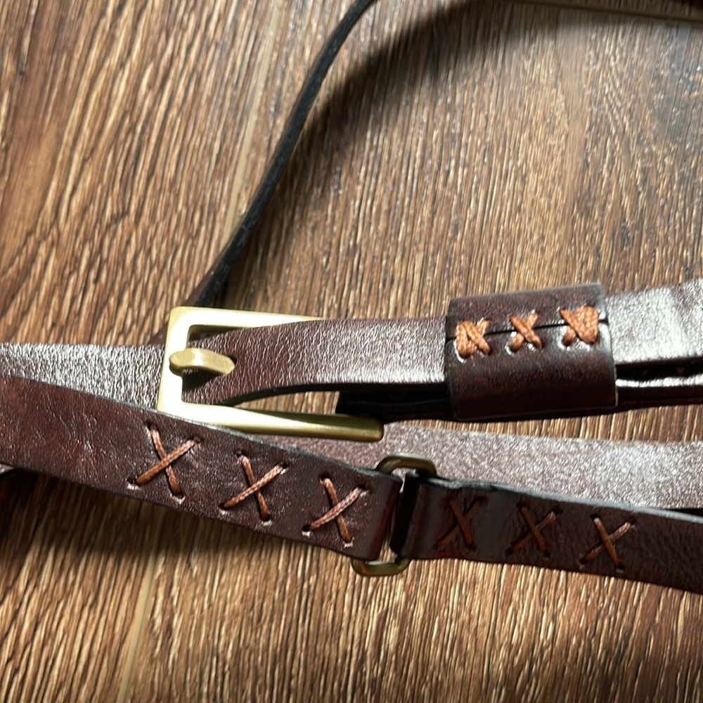 JOHN FARAH DOUBLE ROLL BUCKLE LEATHER BELT S